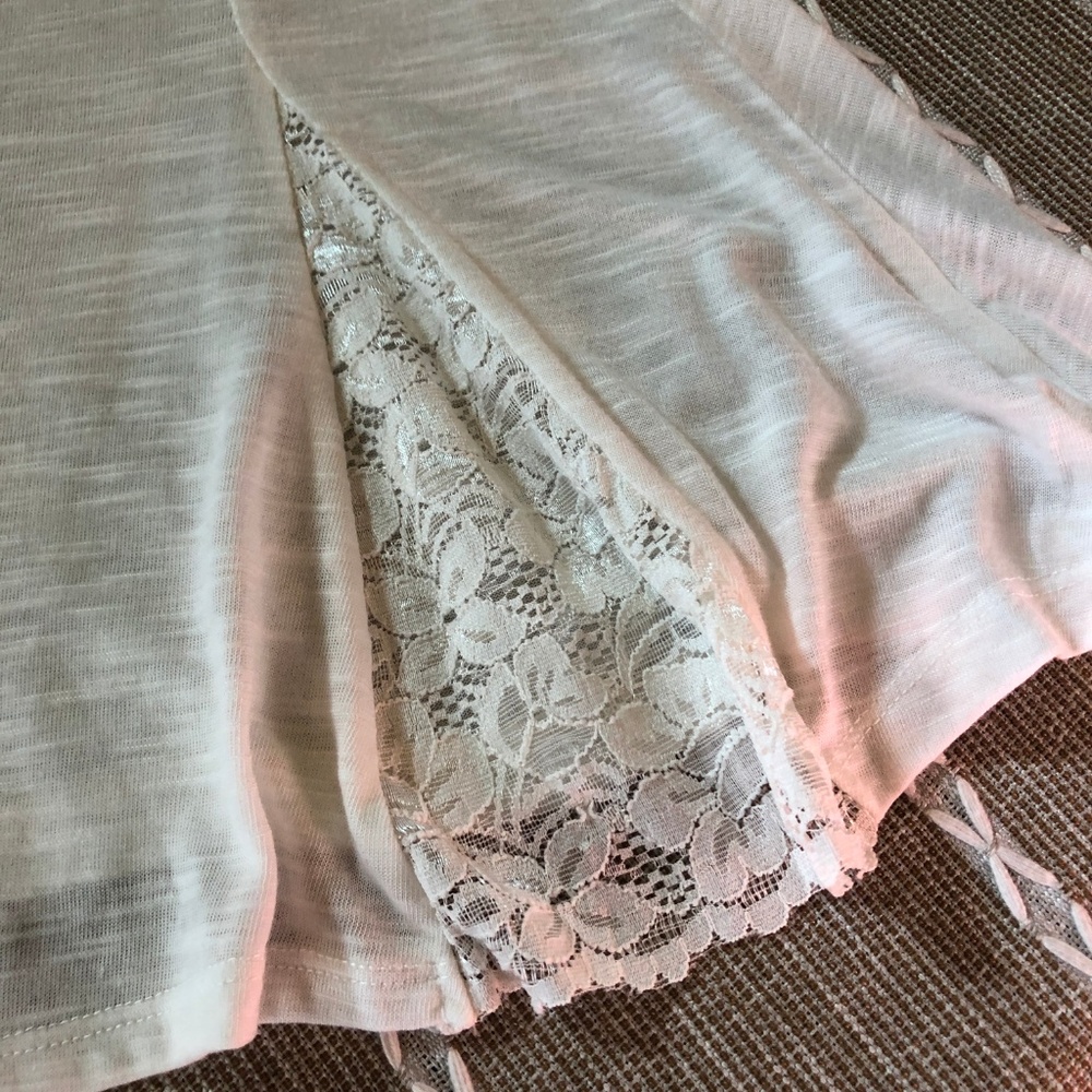 3/$10 Lace Inset Flowy Burnout Racerback Tank - Picture 2 of 8